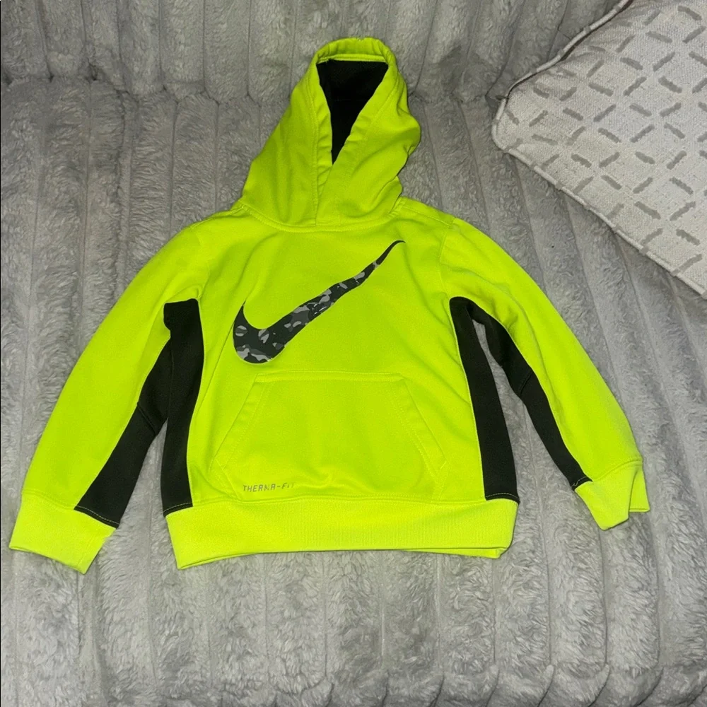 Nike sweatshirt, size 4 lime green with camo